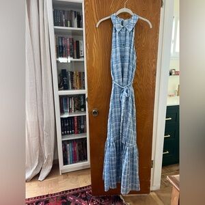 Anthropologie Light Blue Plaid Dress